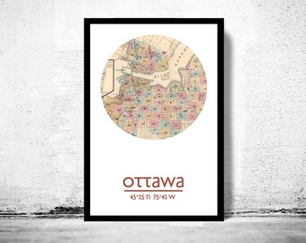 OTTAWA - city poster - city map poster print