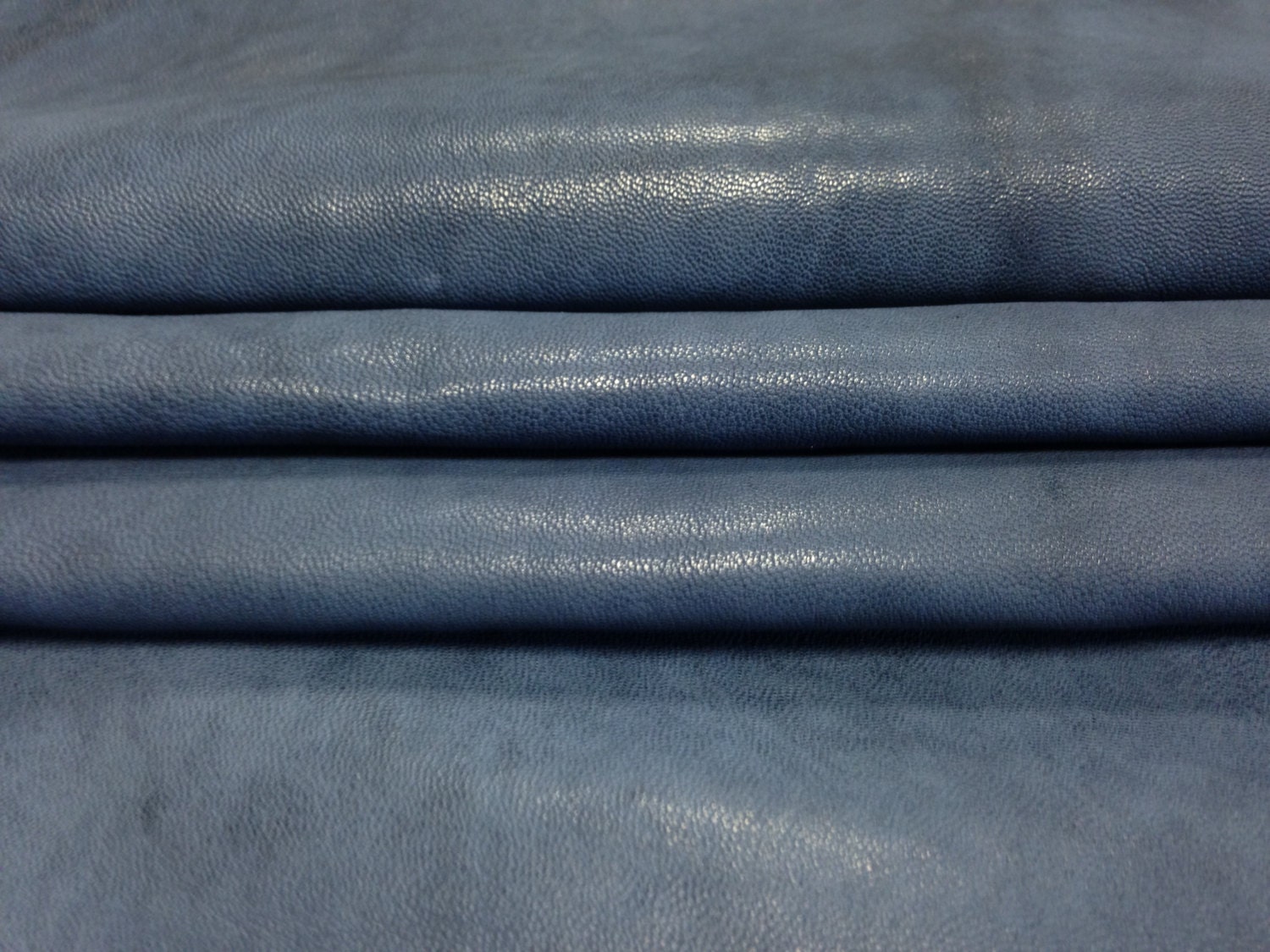 Jeans blue natural leather fabric Vintage genuine sheep