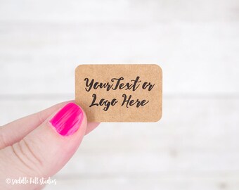 Custom Stickers | Custom Labels | Set of 70 1 x 1.5" | Personalized Stickers | Kraft Stickers | Rounded Rectangle | S0103-1
