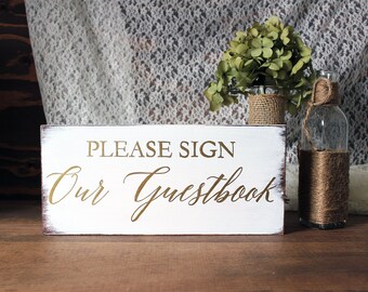 Guest Book Sign, Please Sign Our Guestbook Sign, Wedding Guestbook Sign, Wooden Guest Book Sign, Wedding Signs, Wood Wedding Signs