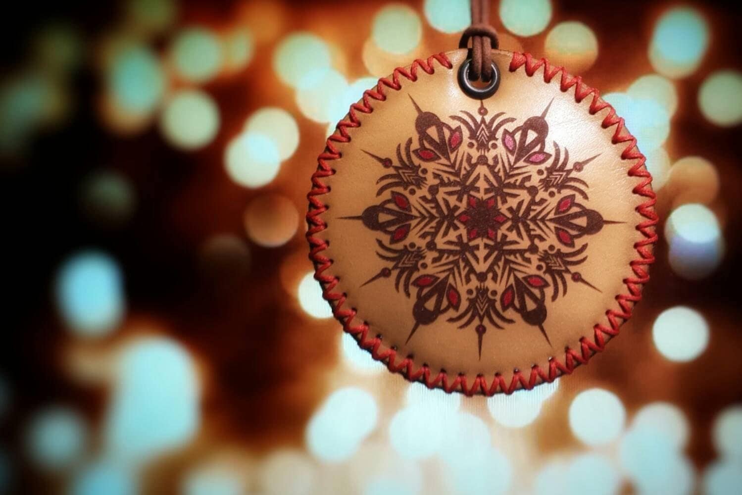 Genuine Leather Christmas ornament by LaFeniceArtigianato on Etsy