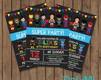 Superhero Invitation - Superhero Birthday Invitation - Unisex Invitation - Marvel Hero - Avenger Printable Invitation!