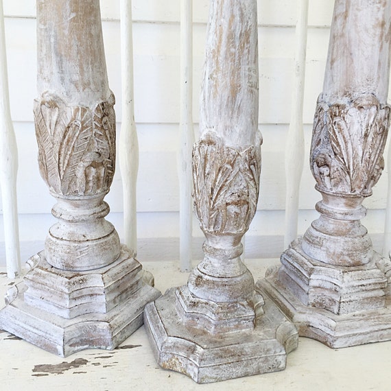 Tall Pillar Candle Holders French Provincial Table Centerpiece