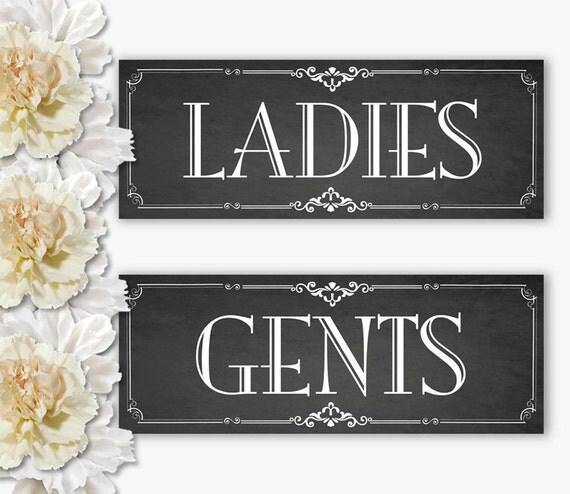 Restroom Signs Ladies Gents Bathroom Signs by PrintablePixels