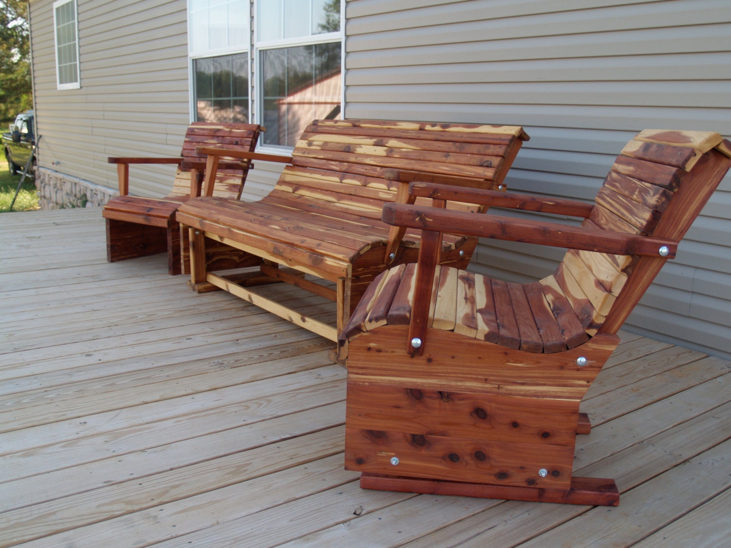 patio set glider set patio furniture deck furniture wooden