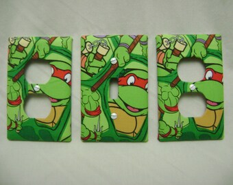 Custom Teenage Mutant Ninja Turtles Light Switch Plate Outlet Plug Cover Cable Outlet Rocker Switch Childs Protective Electical Plug Inserts