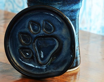 Pottery Spoon Rest - Midnight Ice Glaze