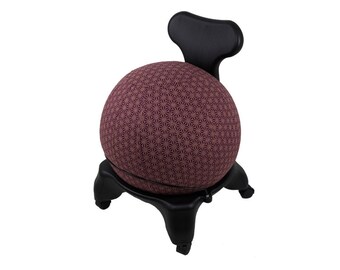55cm Ball Chair Cover, Balance Ball Cover, Exercise Ball Cover, Yoga Ball Cover, Fitness Ball Cover, Fair Trade - Plum Geometric