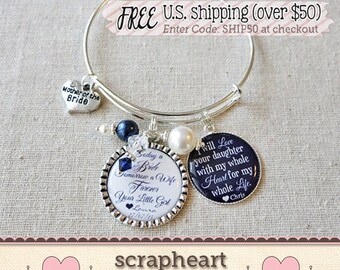 MOTHER of the BRIDE Gift from Couple, Mother of the Bride BRACELET, I Will Love Your Daughter Bracelet, Today A Bride Jewelry Gift For Mom