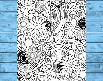 Items similar to Printable Adult Color Page Mary Jane Cannabis ...
