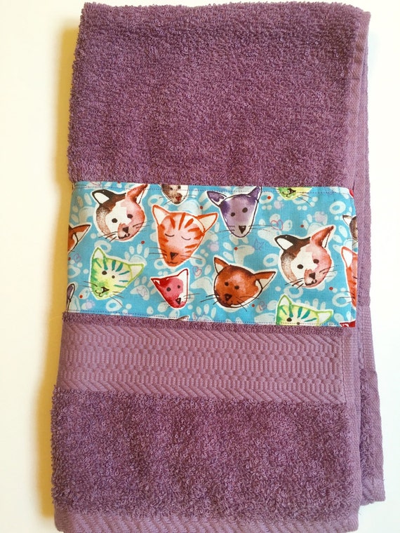 Cat Decor Hand Towel Cat Item Bathroom Decor by SplendidFindings