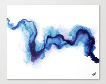 Abstract Art, Wall Art, Art Print, Blue Watercolor, Canvas Print, Canvas Art, Blue Painting, Abstract Watercolor Painting, Giclee Print