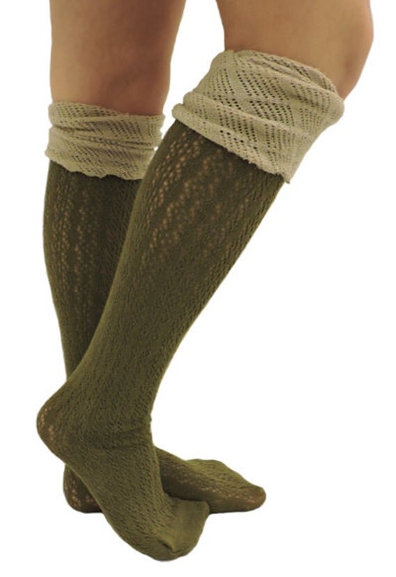 olive sock booties