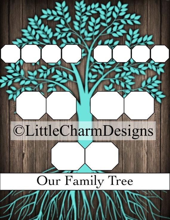 Family Tree Template Digital Download High Quality 8.5 x