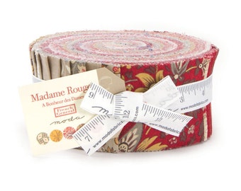 Madame Rouge Jelly Roll, French General Jelly Roll, Moda Fabrics, (42) Precut 2.5"X WOF Fabric Strips, Precut Quilt Fabric, 13770JR