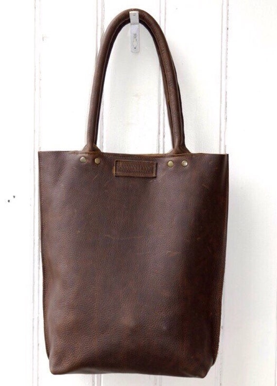 Hobo Brown Leather Bag Classic Brown Leather Tote Bag for
