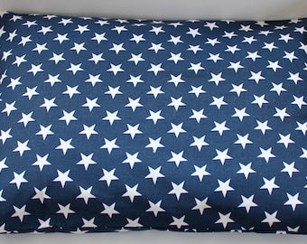 Modern Dog Bed Cover, Navy Blue with White Stars, Patriotic, Pet Bed- Small (19" x 25")- Ready to Ship