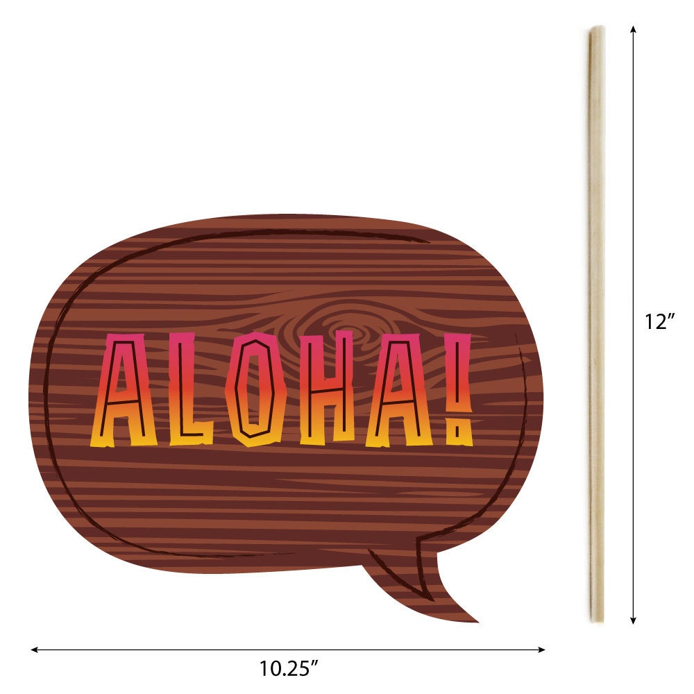 20 Luau Photo Booth Props Luau Photobooth Kit with Custom