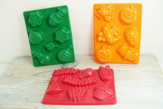 Vintage Jello Jiggler Molds 3 Holiday Jello Molds Christmas