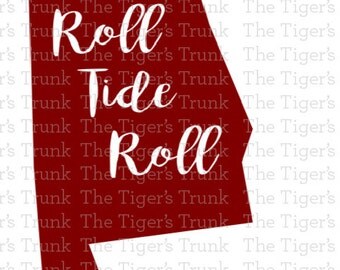 Alabama Roll Tide Roll cutting file package (SVG, JPG, DXF files)
