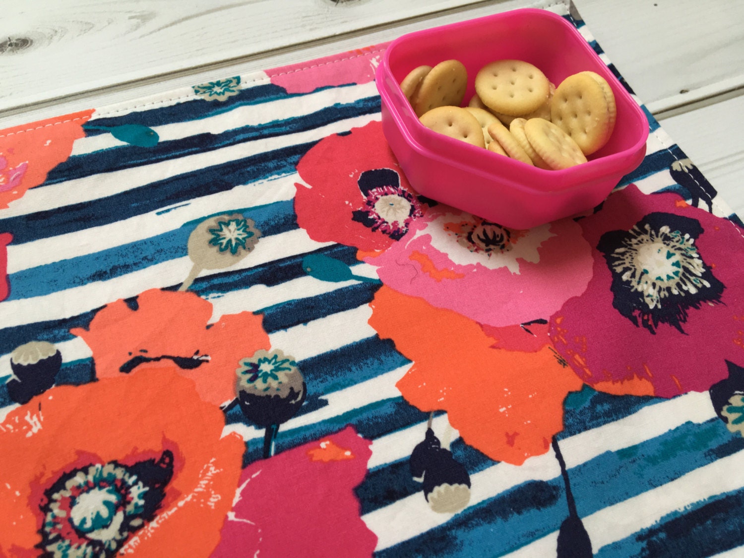 Floral Placemat Kids Place Mat Reusable Cloth Mat Lunch Box