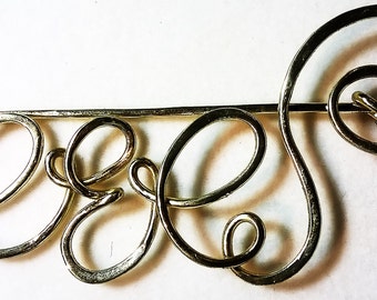 SPILLA ARGENTO 3 INIZIALI, Spilla Lana, Spilla per Maglie, Spilla Hand Made, Gift For Her, Spilla per Cappelli, Spilla Gioiello Artigianale