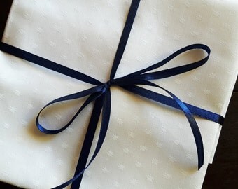 Vintage white damask napkins, set of six
