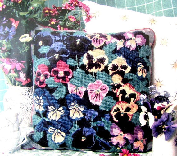 DISCOUNT of (50.00) NEEDLEPOINT KITS.//“Jewel Pansies” by Primavera. A