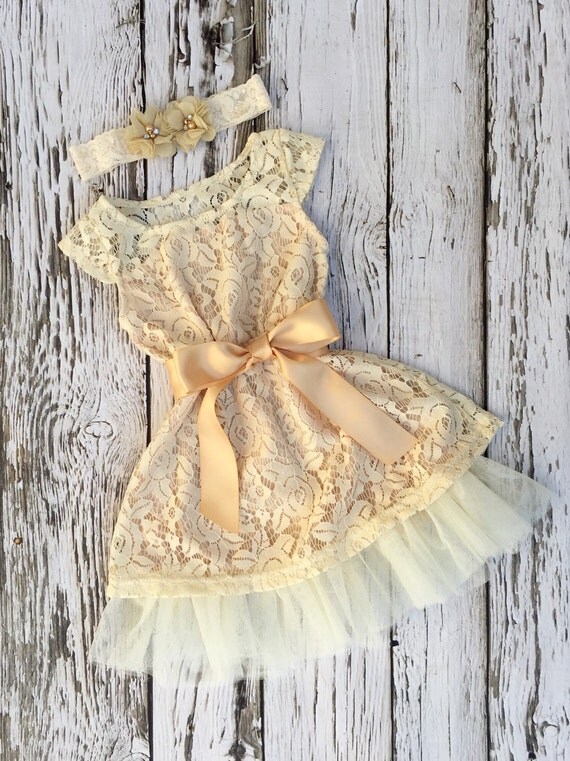 Flower girl dress. Champagne flower girl dress. Toddler girl