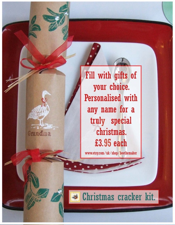 personalised hand printed christmas cracker kit make your own personalised hand printed christmas cracker kit make your own