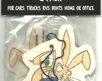 BLINK 182 bunny logo VINTAGE twin pack of air fresheners 10 centimetres / 4 inches - very rare - new/sealed - bubble gum scented