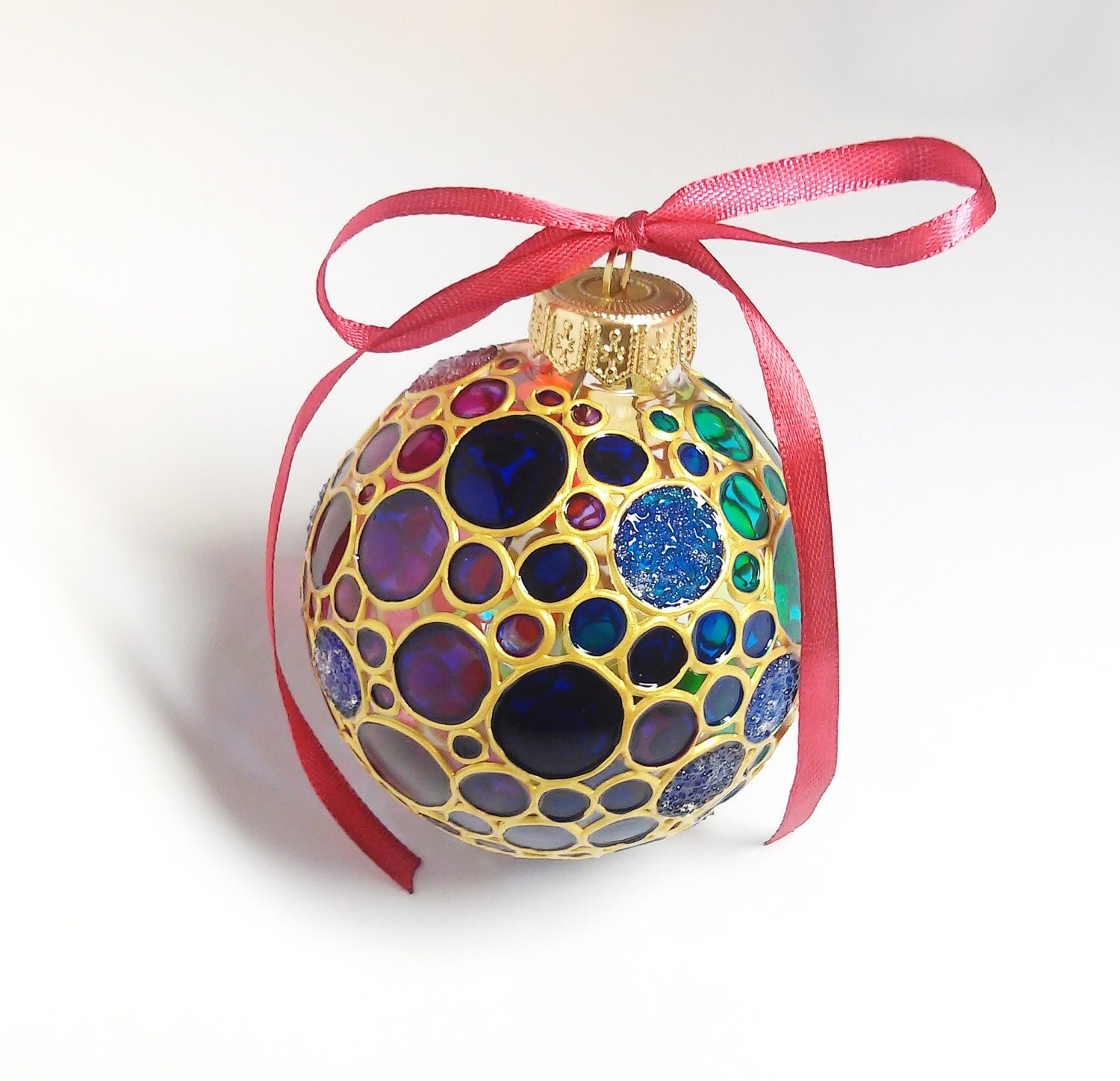 christmas ball ornament with hand painted multi colored christmas ball ornament with hand painted multi colored