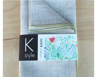 Linen Napkins, Natural Linen Napkins, Cloth Napkins, Thanksgiving Napkin, Thanksgiving Table, Shown in "Light" Natural, Set of 4, 20"