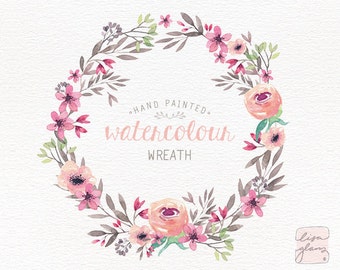 Watercolor Floral Wreath Clipart - Anemone Watercolor Wreaths ...