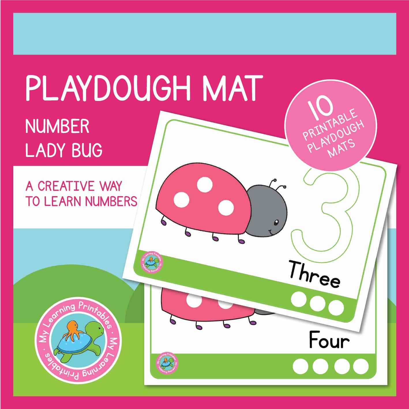 Playdough Mat Lady Bug Counting