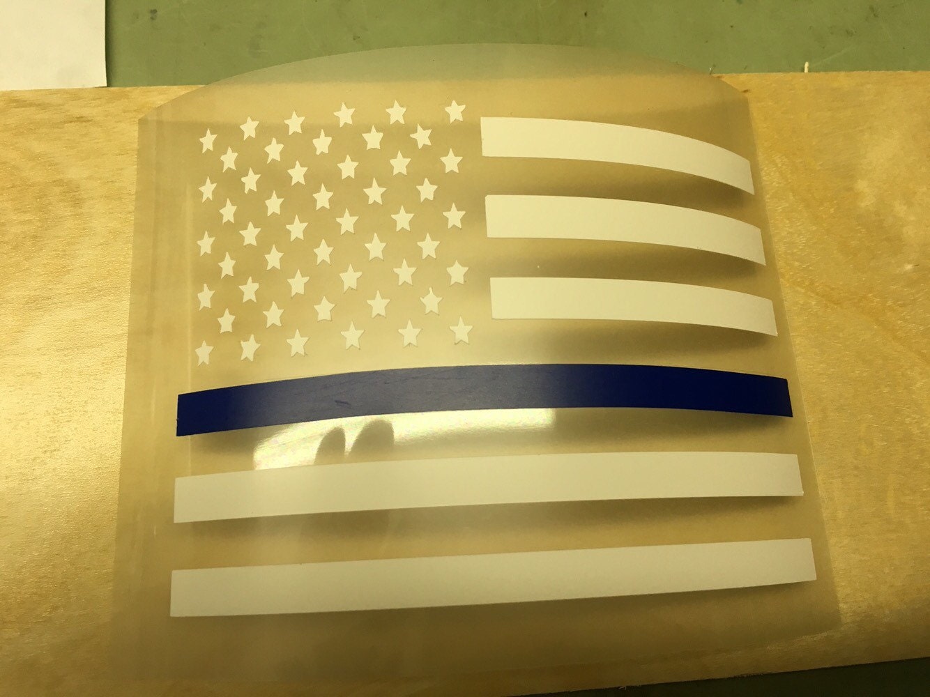 Badge back the Blue Decal Thin Blue Line Flag Decal by MistyLous