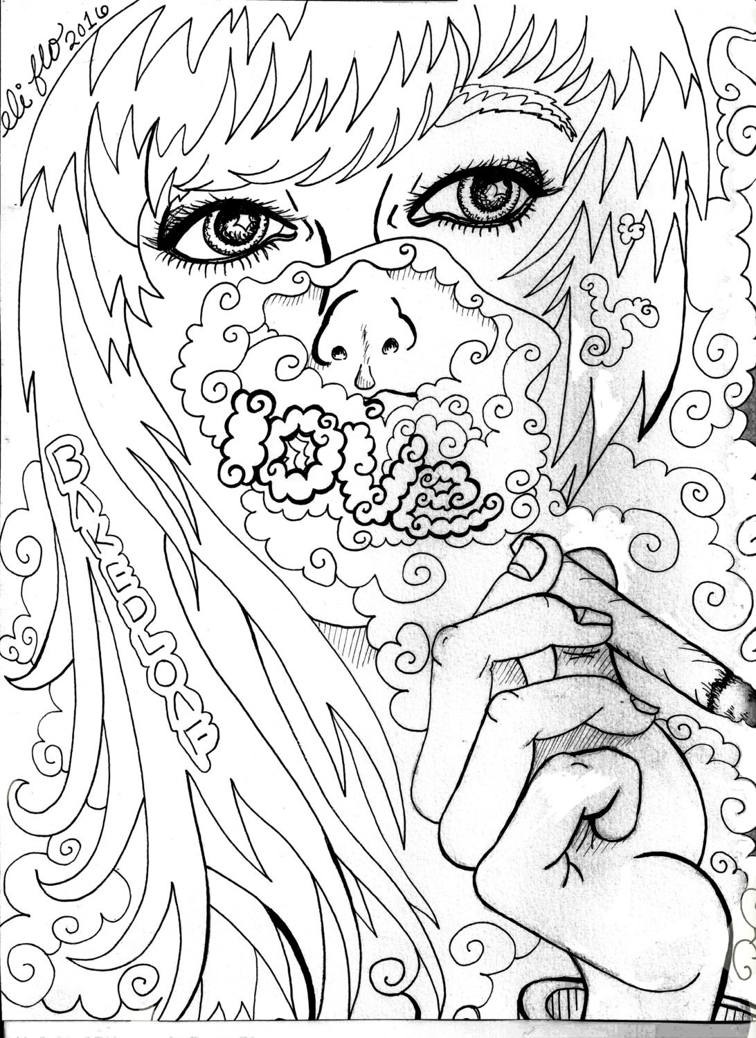 Adult Coloring Book Tumblr Stoners Part I digital 5 JPEGS