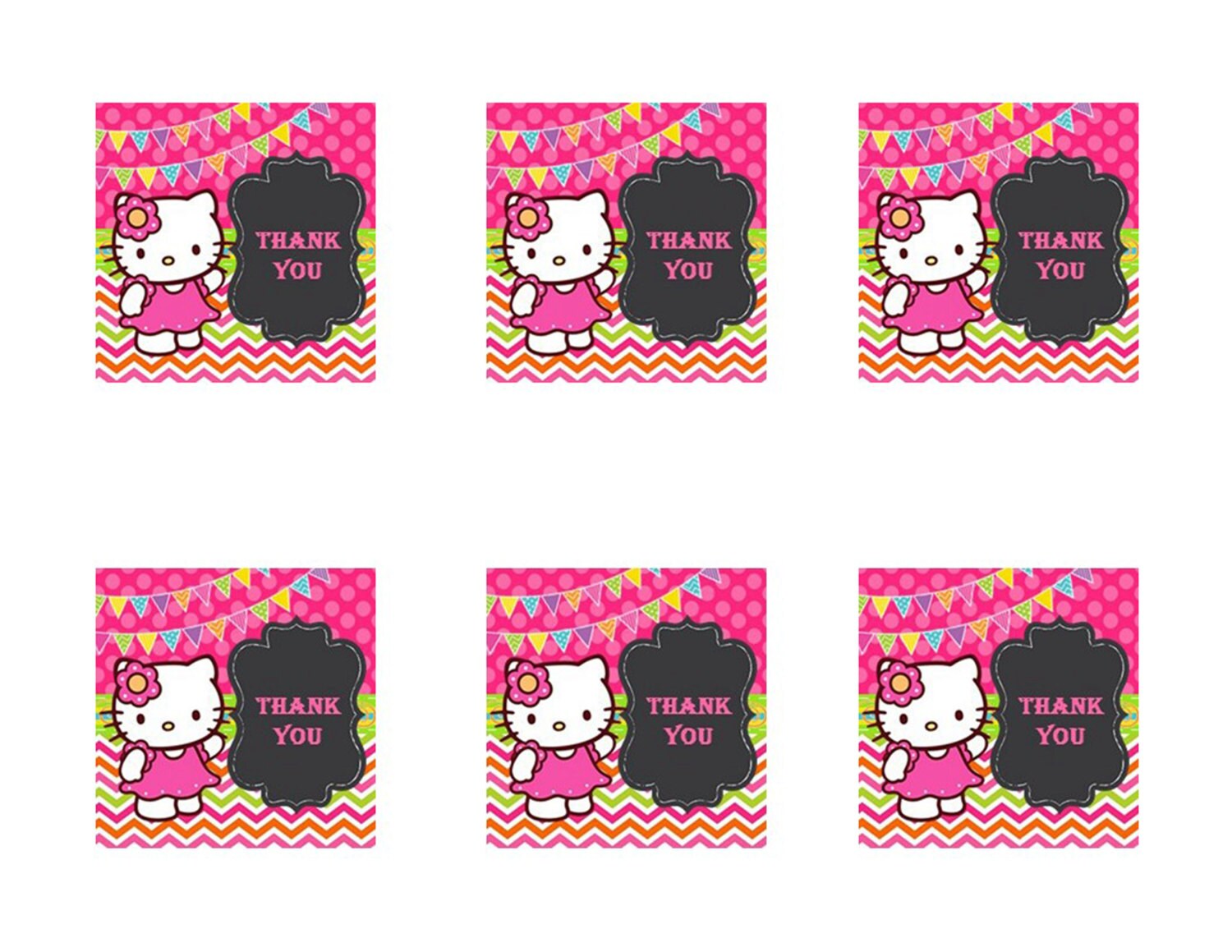 Hello Kitty Thank You Tags Hello Kitty Goody Bag Tags Hello