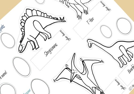 Dinosaurs Finger Puppets PDF Download Printable Finger