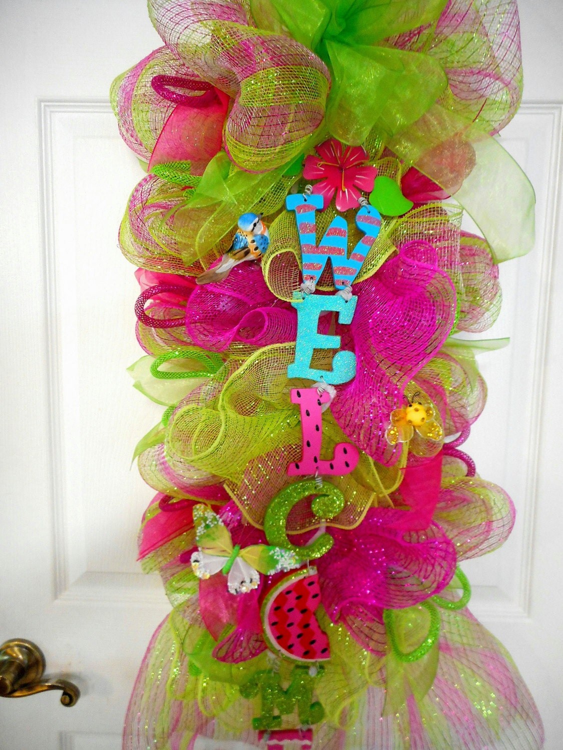 Summer Deco Mesh Swags Everyday Deco Mesh by MimisSparkledDesigns