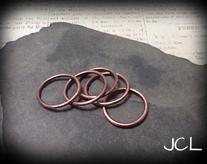 Stackable copper ring bands (set of 5)