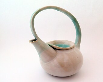 Large Pottery Tea Pot, Handmade Ceramic Tea Pot with Handle