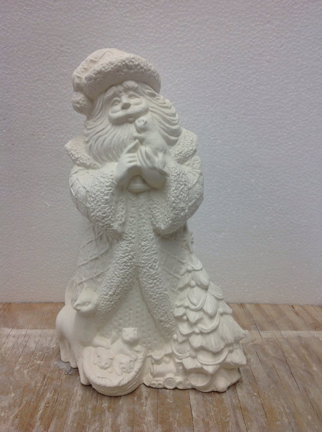 Ceramic Bisque Santa with Kittens Gare 2383 Ready to Paint