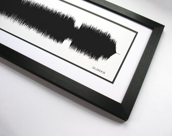 Clocks - Music Art Sound wave Print - Song Lyric Art, Band Poster - Piano Music