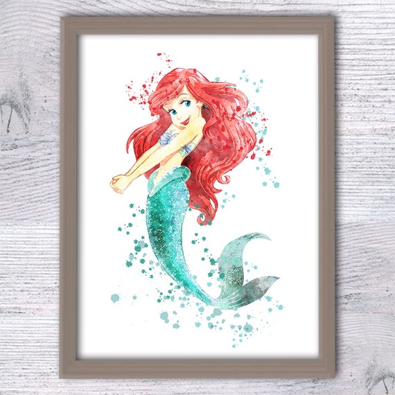 Mermaid wall art Nursery room Little mermaid Ariel Disney