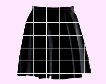 grid skater skirt | plus size nu goth pastel grunge cyber punk minimal aesthetic tumblr harajuku kawaii cute 90s skater skirt