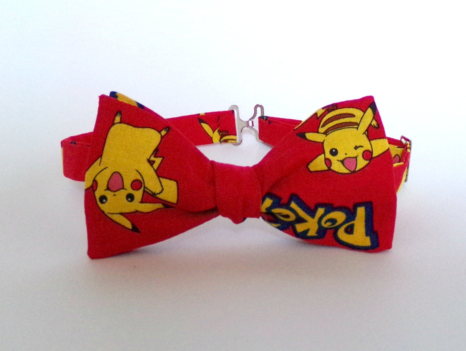 Pikachu Bowtie Pokemon Bow Tie Self Tie by JohnnieBlueBowTie