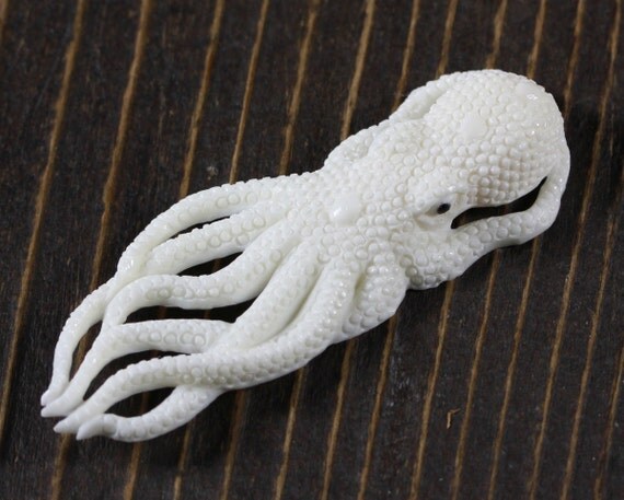 Octopus Hand Carved Cabochon Hand Carved Bone Tentacles Squid