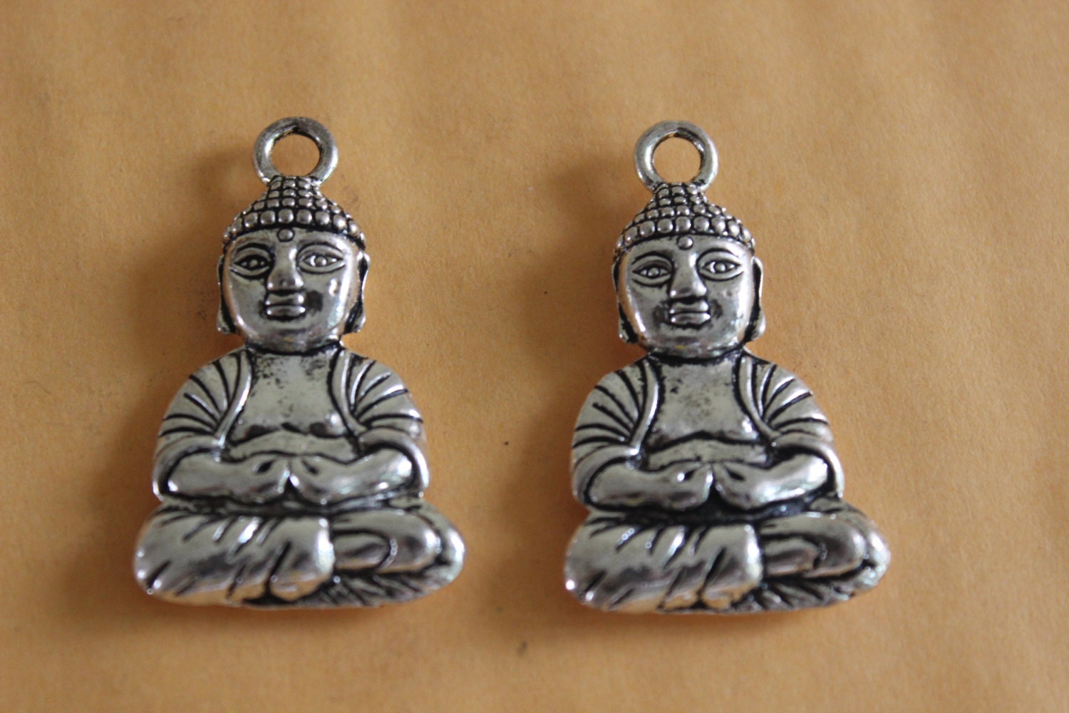 5 Buddha Charms - Buddha Pendants - Religious Charm - Antique Silver ...