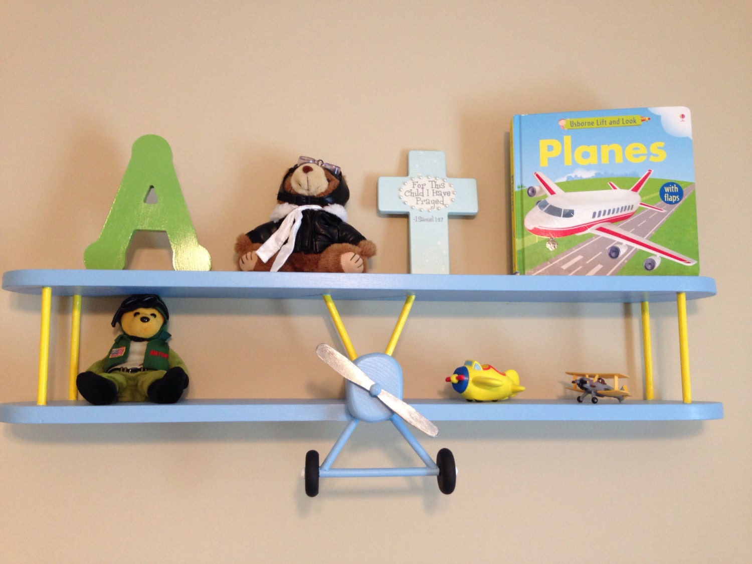 Airplane shelf 3ft long plane pilot aircraft by AirplaneShelves